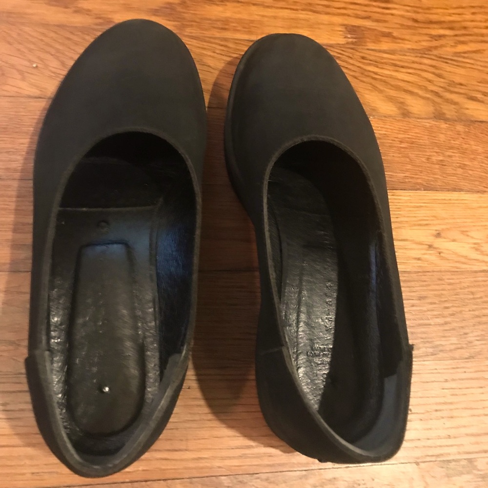 Y’s black suede flats size 8